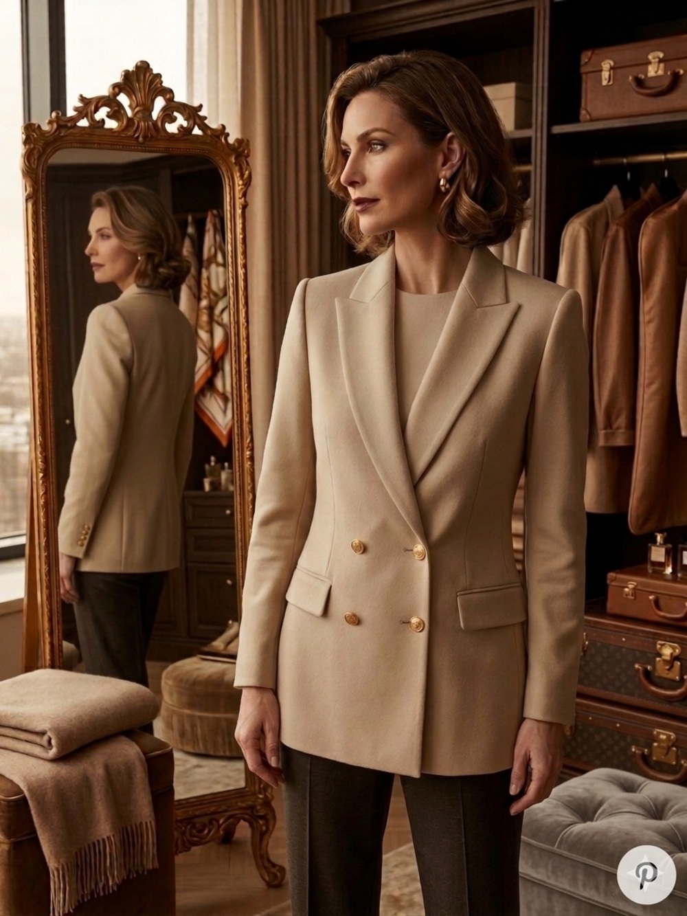 Vintage Escada Piacenza Angora Wool Blazer Coat Neutral size 36